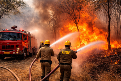 इंदौर एयरपोर्ट के पास लगी आग
