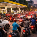 इंदौर पेट्रोल पंप पर भारी भीड़